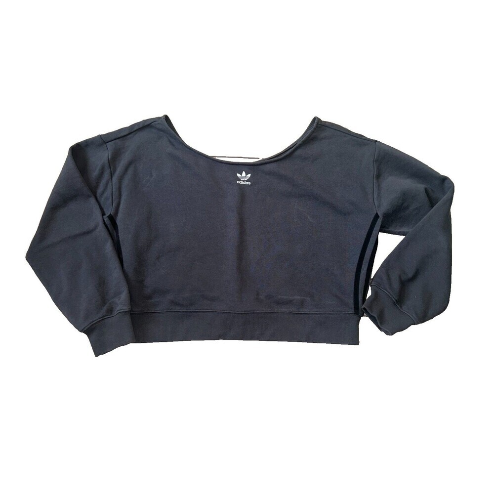 Women's Adidas Gray Slouchy Cropped Sweatshirt Size L